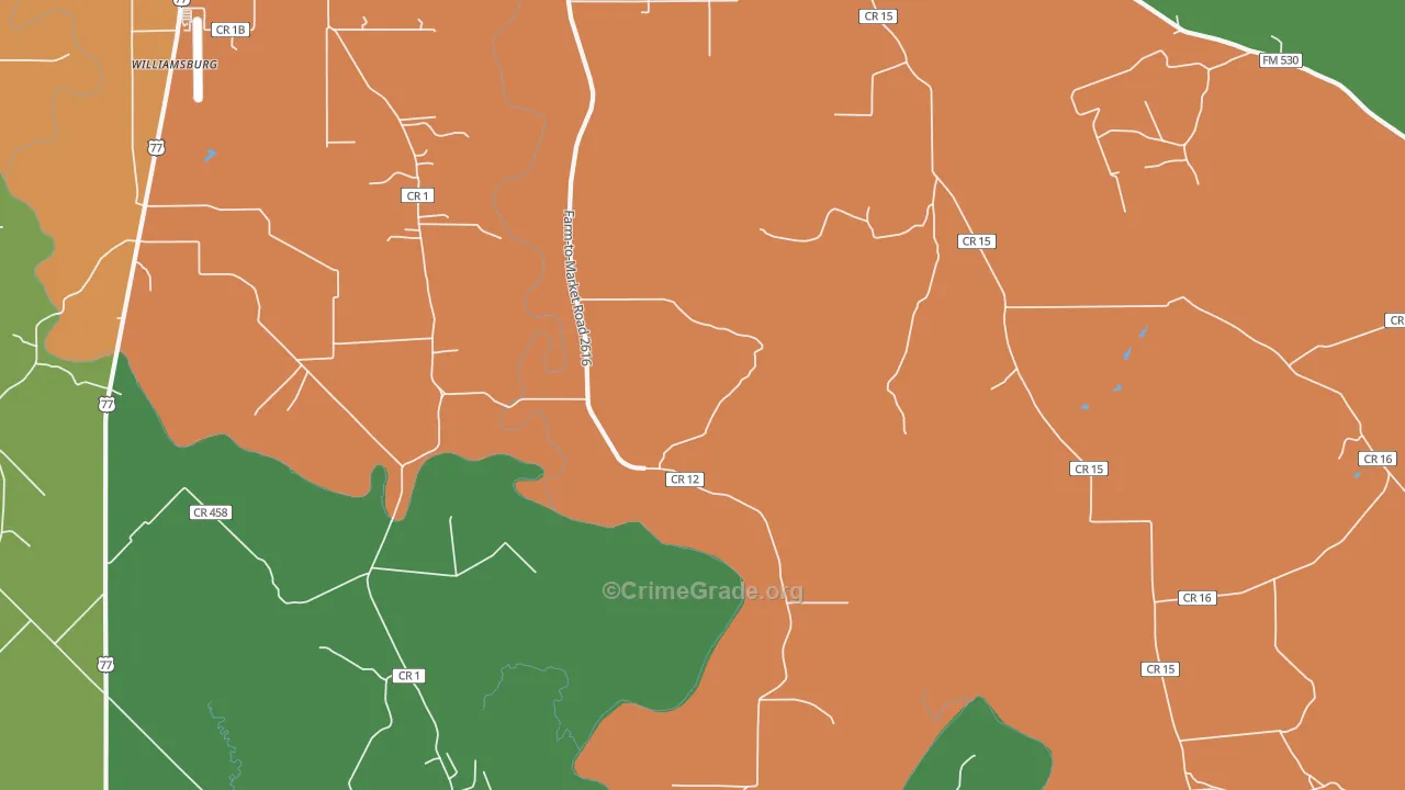 Speaks, TX Map of Robbery Rates