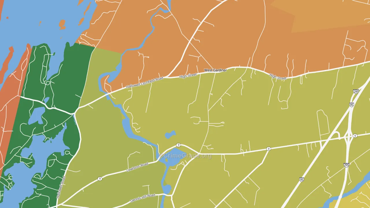 Spears Corner, ME Map of Robbery Rates