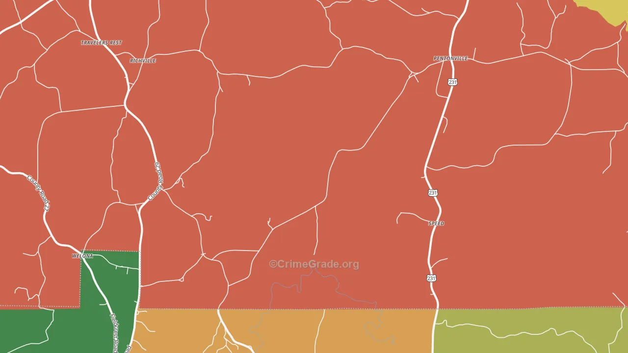 Speed, AL Map of Robbery Rates