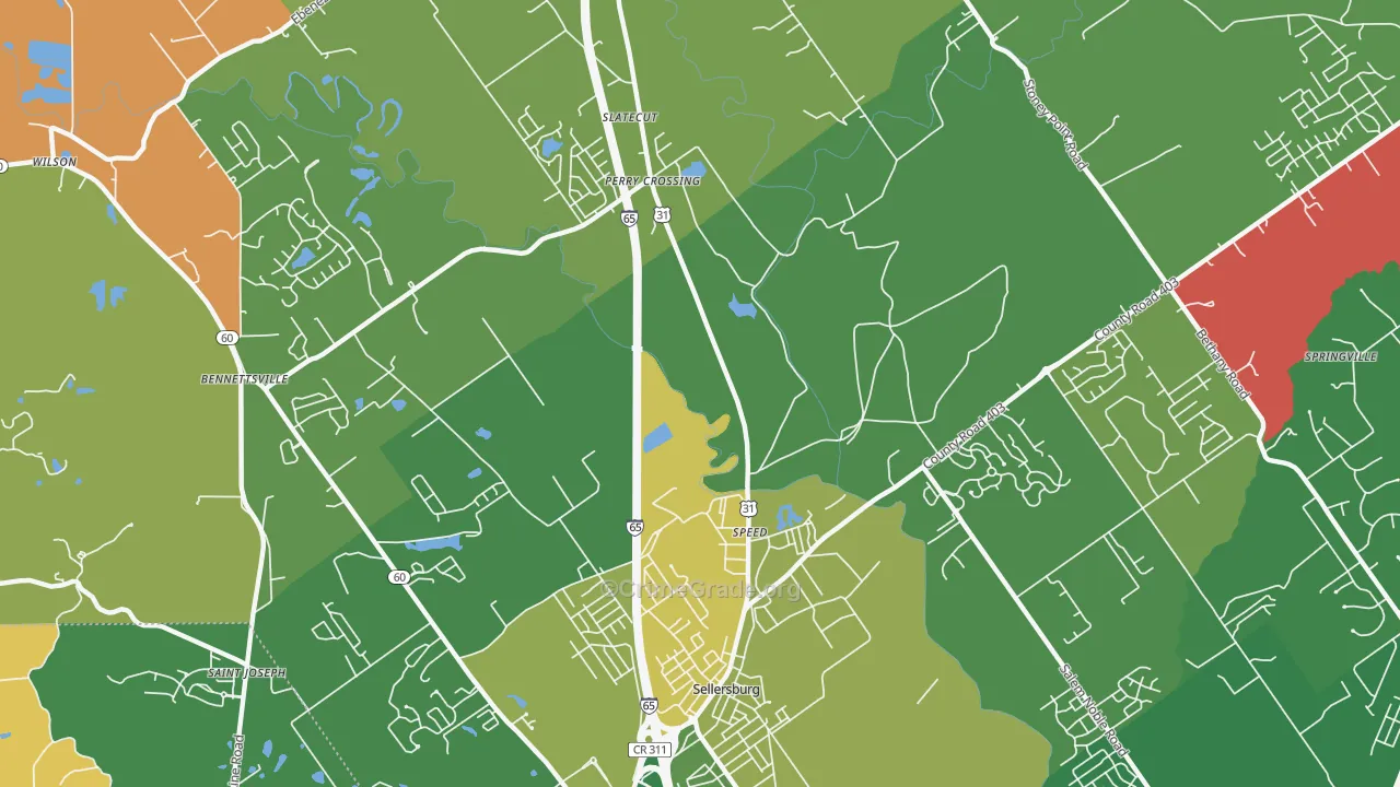 Speed, IN Map of Robbery Rates