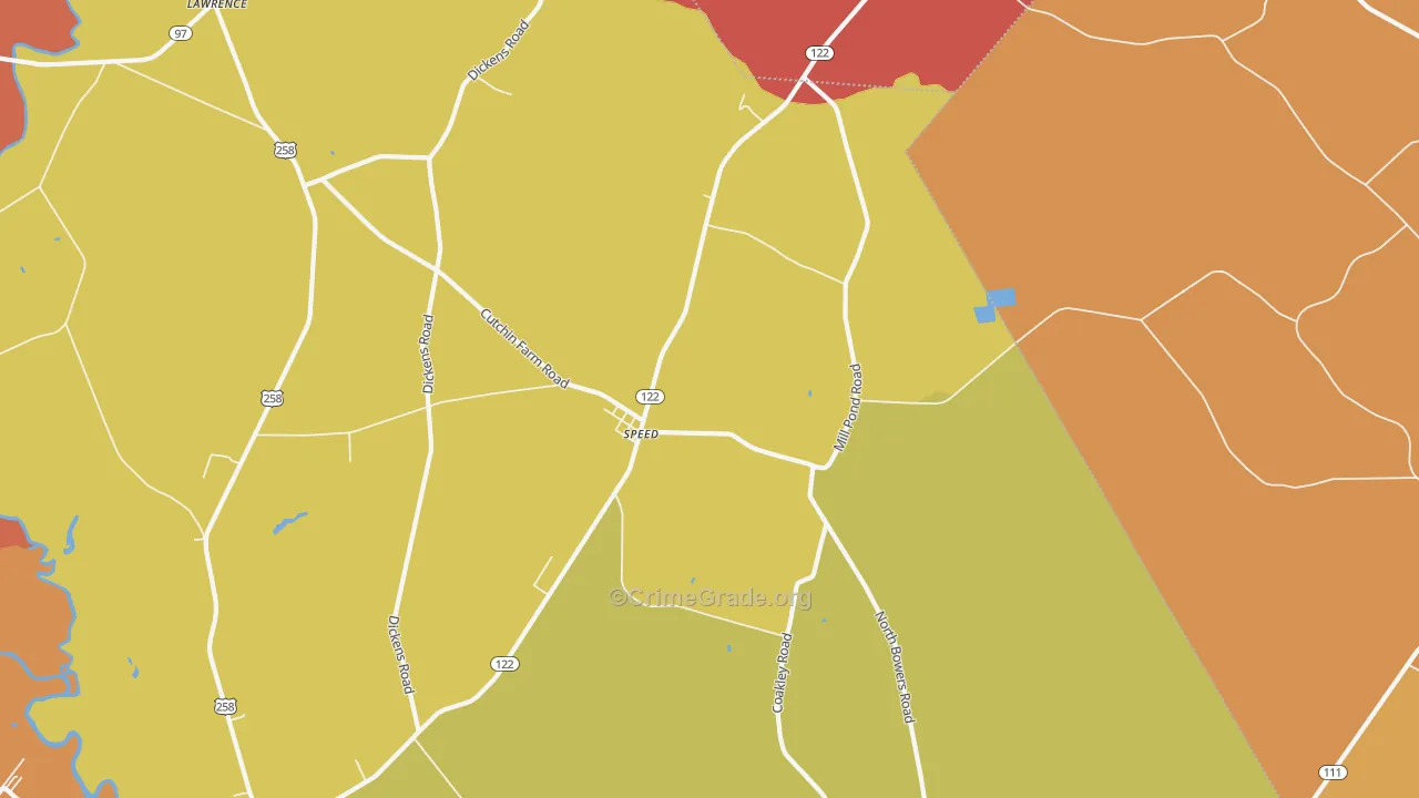 Speed, NC Map of Robbery Rates