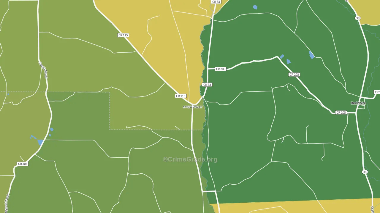 Speedsville, NY Map of Robbery Rates