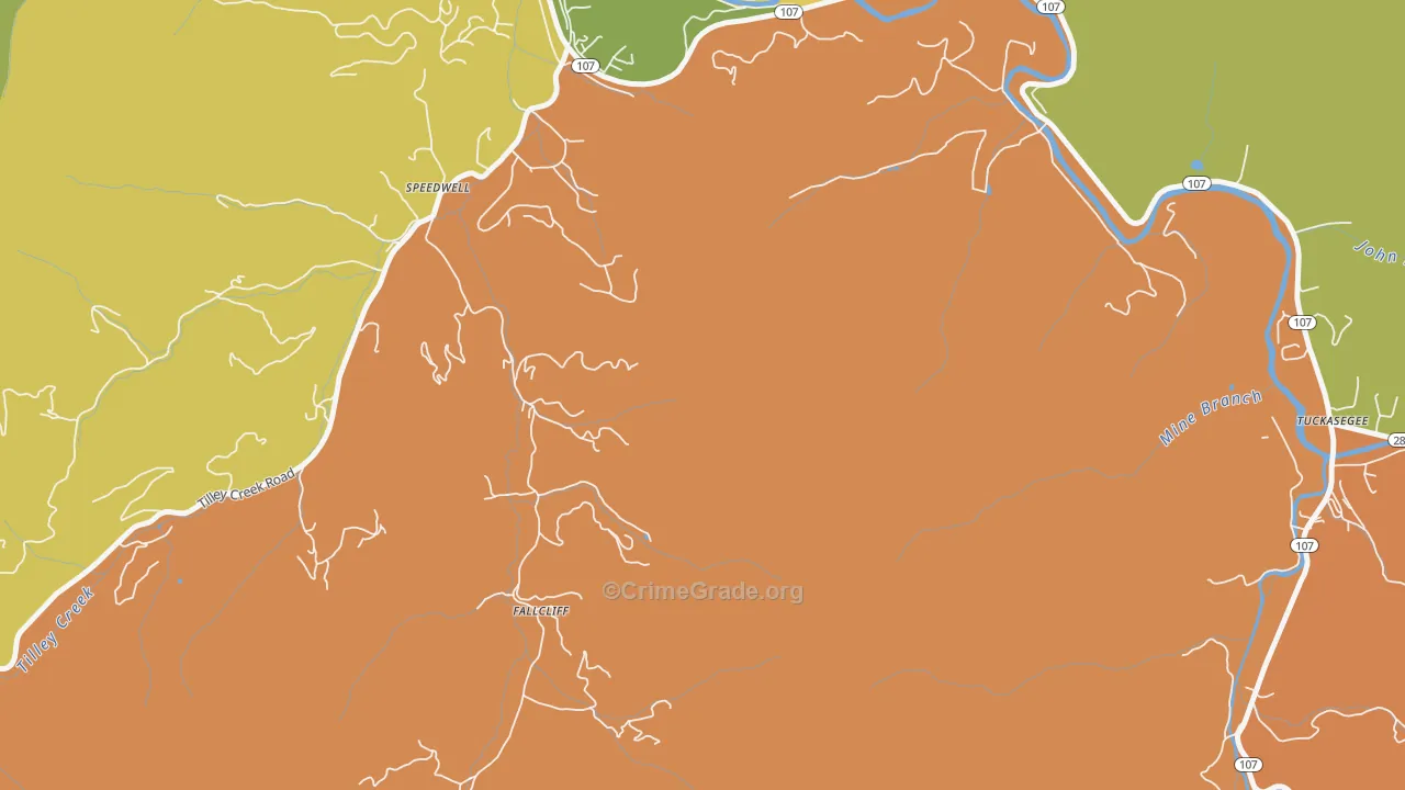 Speedwell, NC Map of Robbery Rates