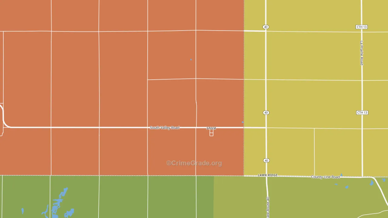 Speer, IL Map of Robbery Rates
