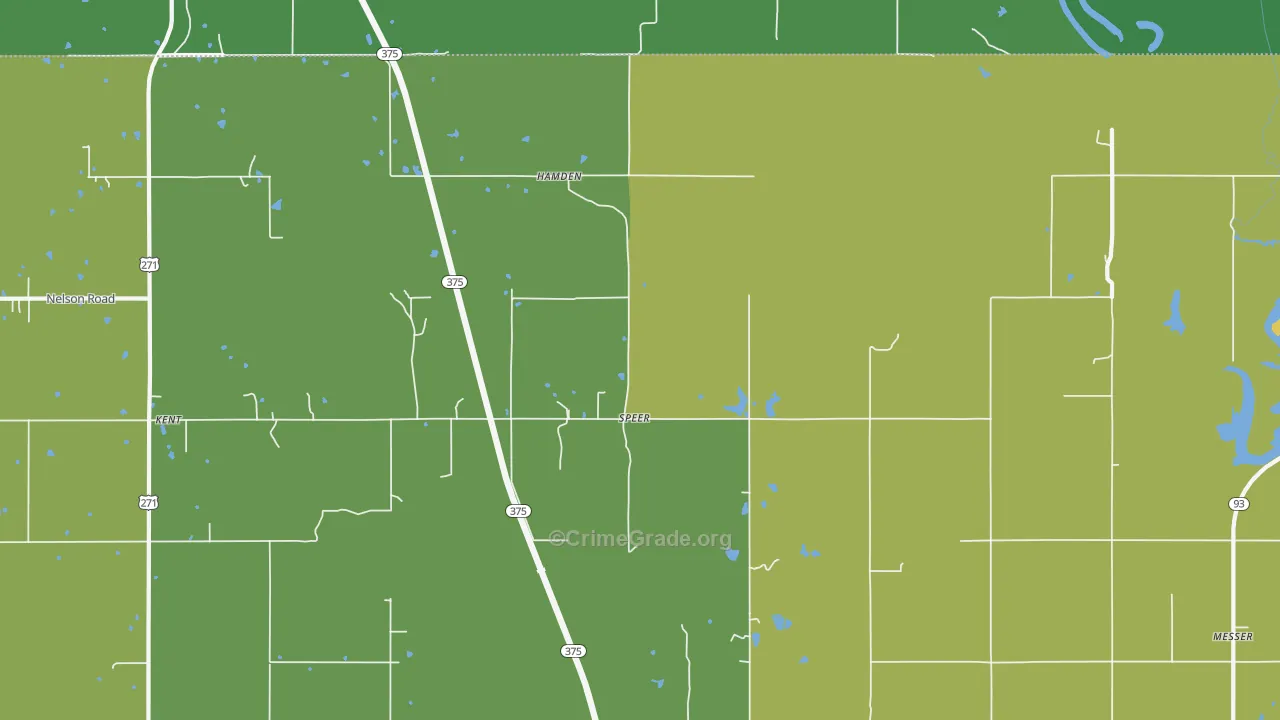Speer, OK Map of Robbery Rates