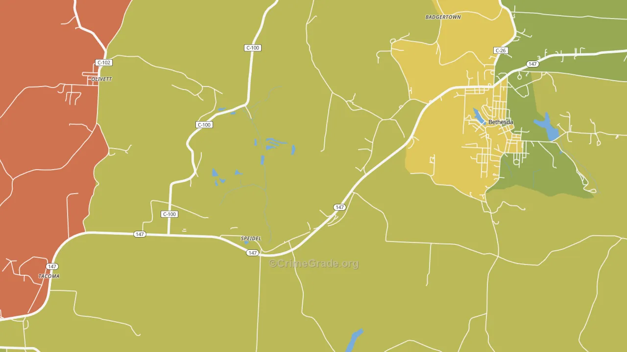 Speidel, OH Map of Robbery Rates