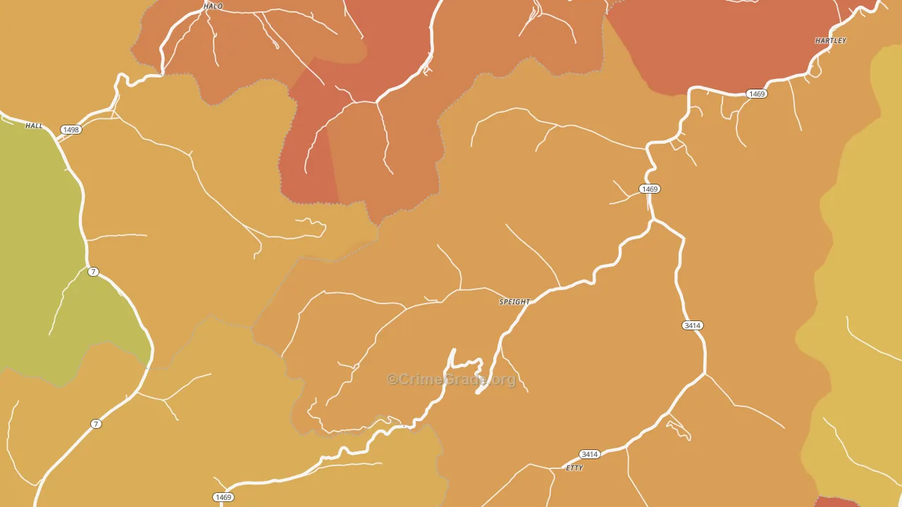 Speight, KY Map of Robbery Rates