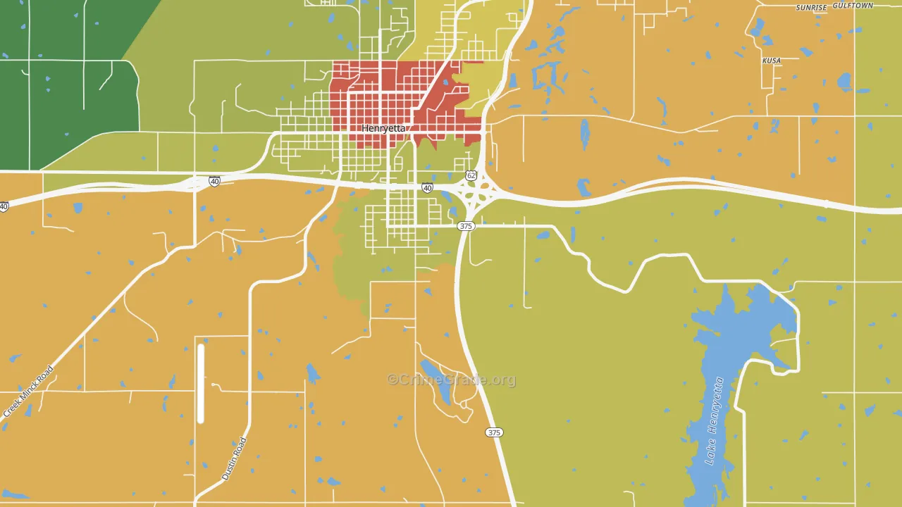 Spelter City, OK Map of Robbery Rates