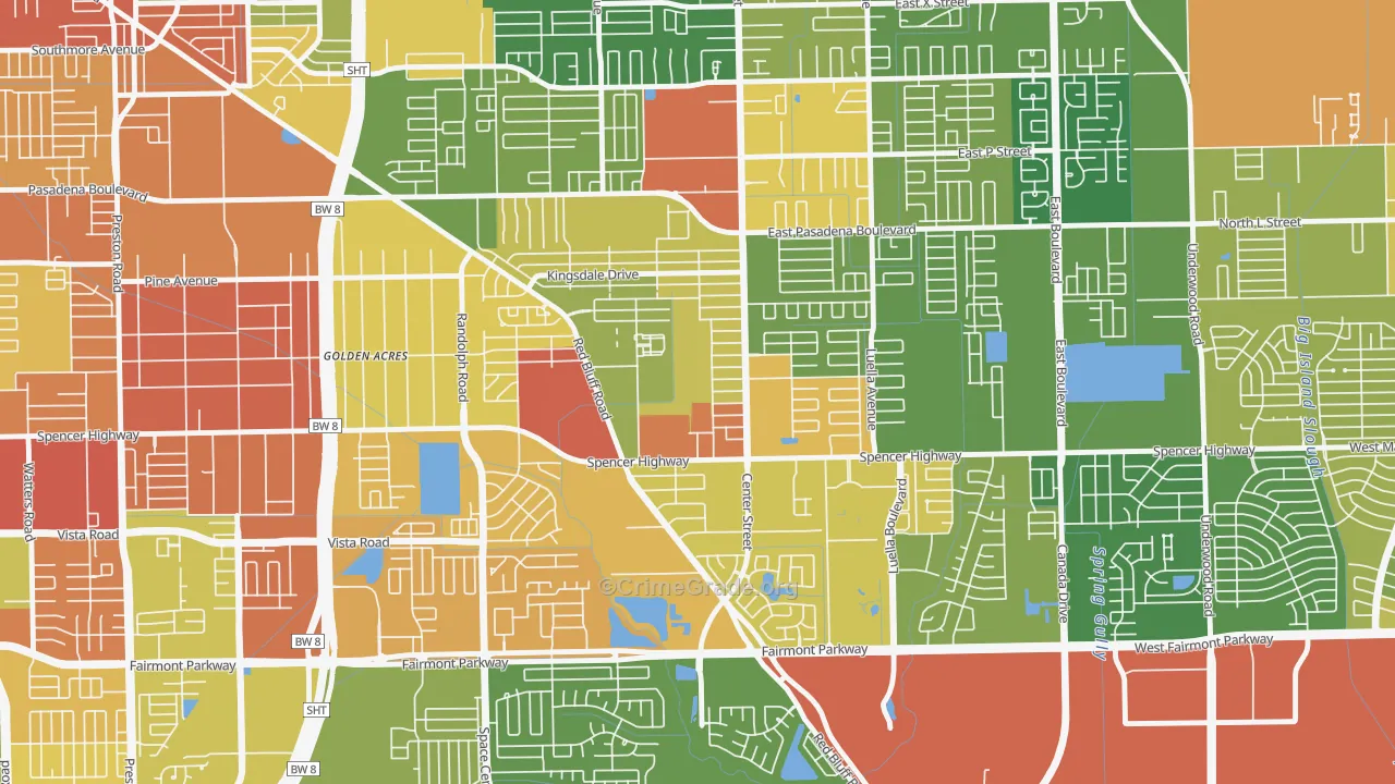 Spencer View Terrace, Deer Park, TX Map of Robbery Rates
