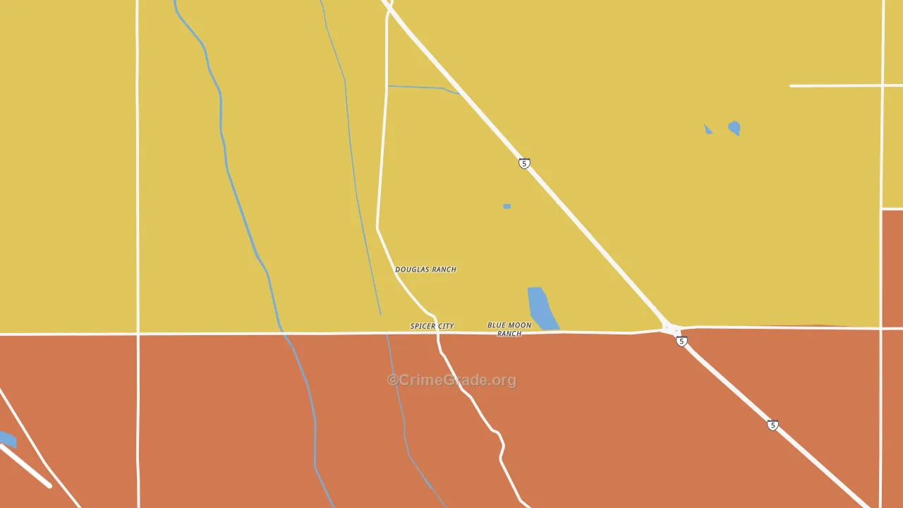 Spicer City, CA Map of Robbery Rates