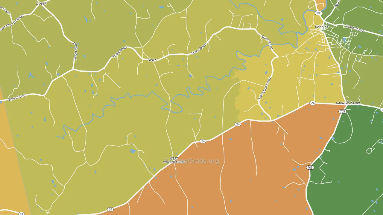 Spies, NC Map of Robbery Rates