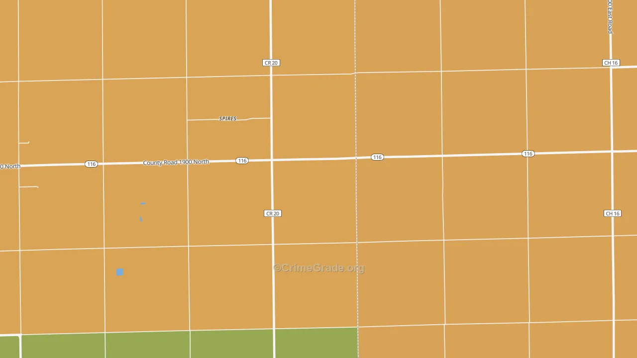 Spires, IL Map of Robbery Rates