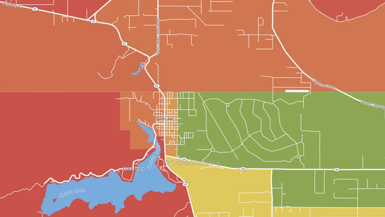 Spirit Lake, ID Map of Robbery Rates