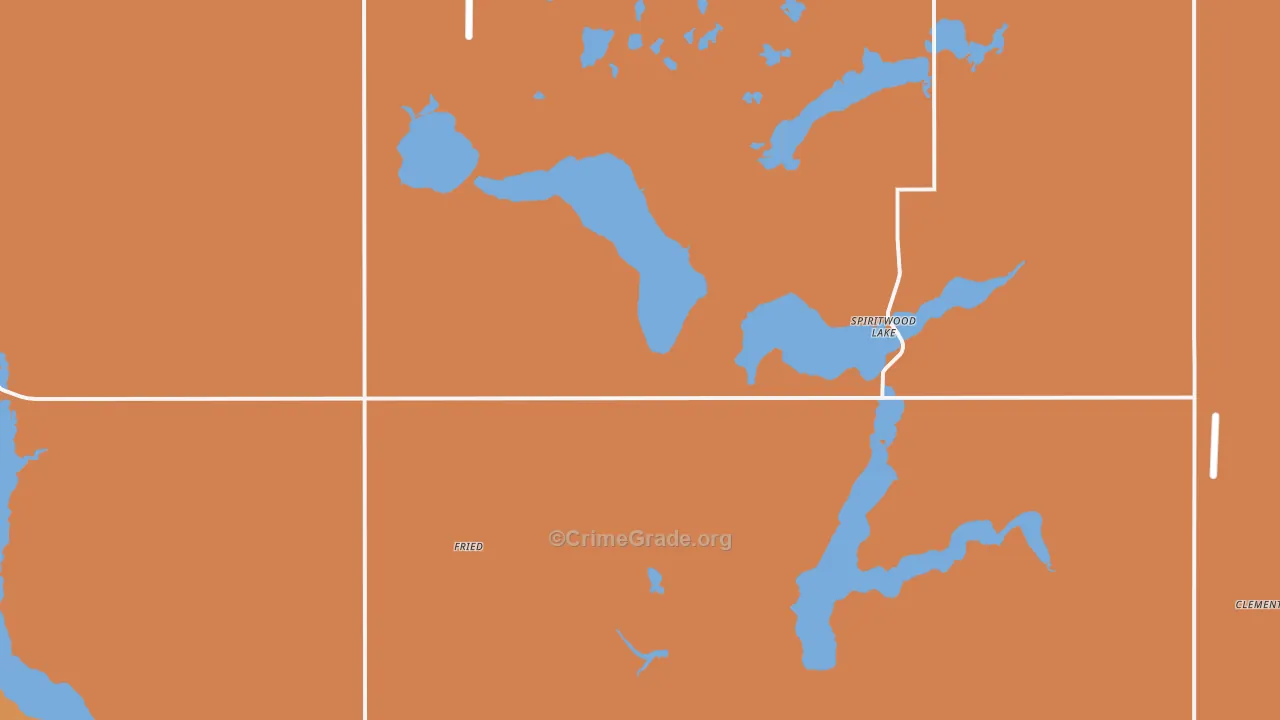 Spiritwood Lake, ND Map of Robbery Rates