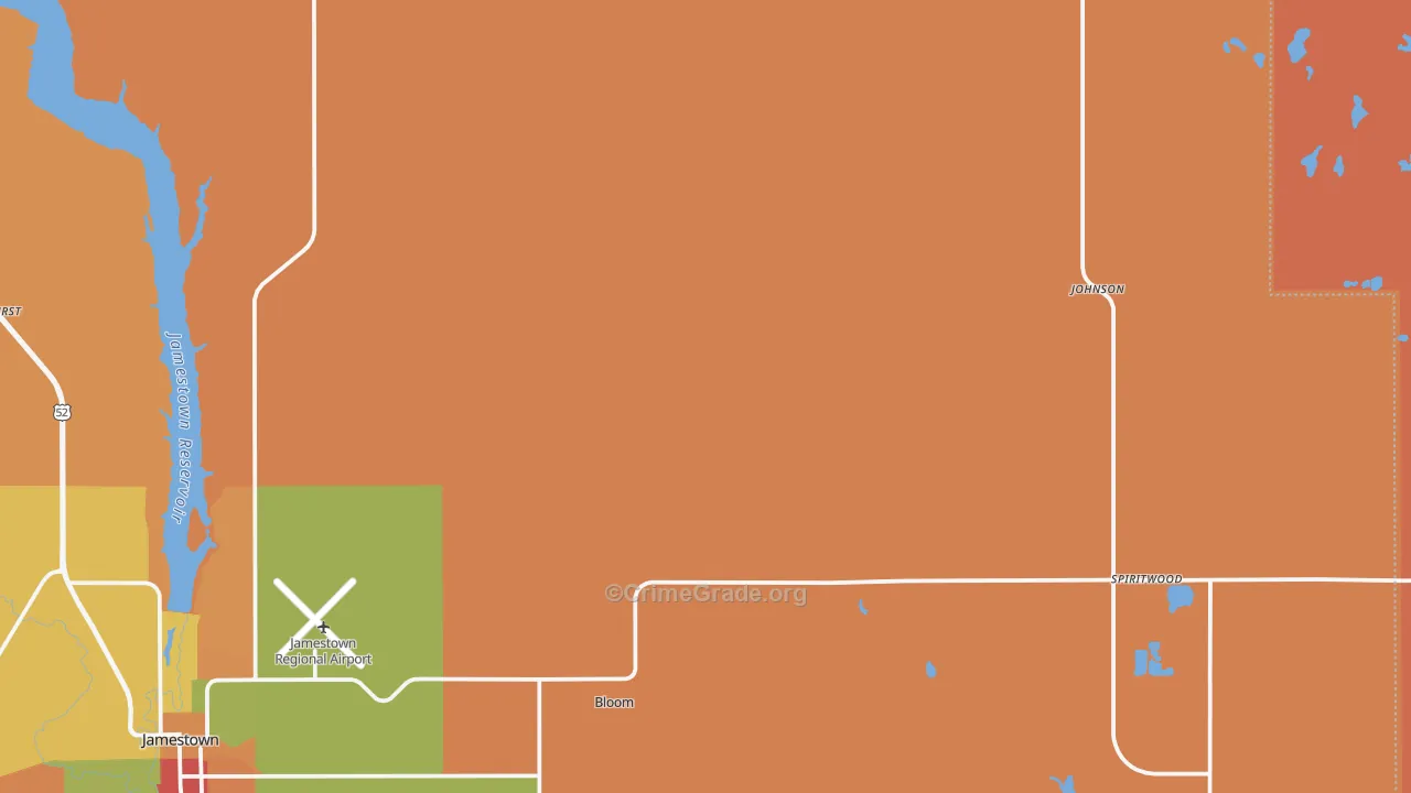 Spiritwood, ND Map of Robbery Rates