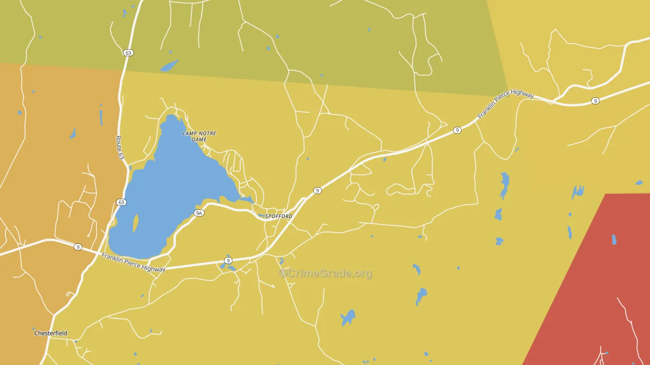 Spofford, NH Map of Robbery Rates