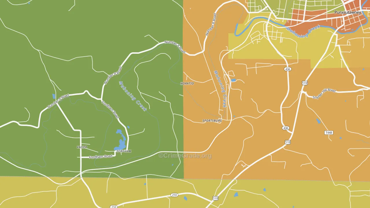 Sportsburg, PA Map of Robbery Rates