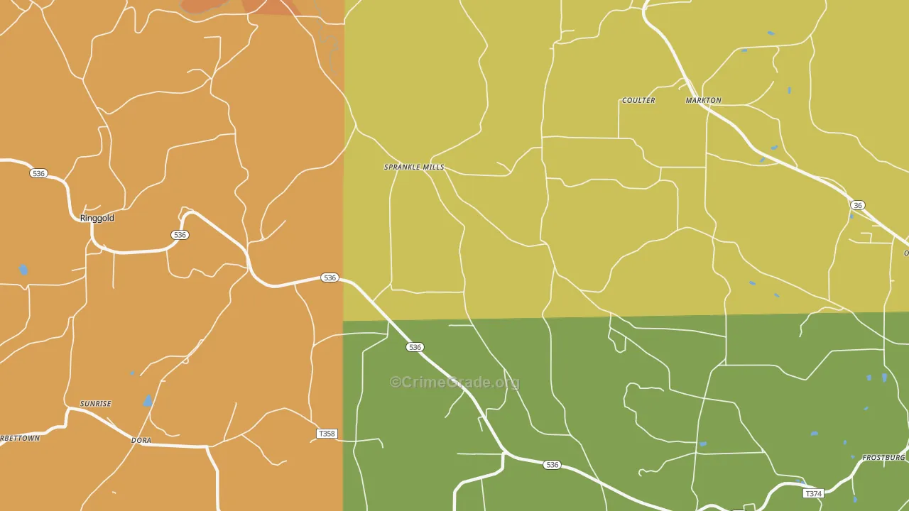 Sprankle Mills, PA Map of Robbery Rates
