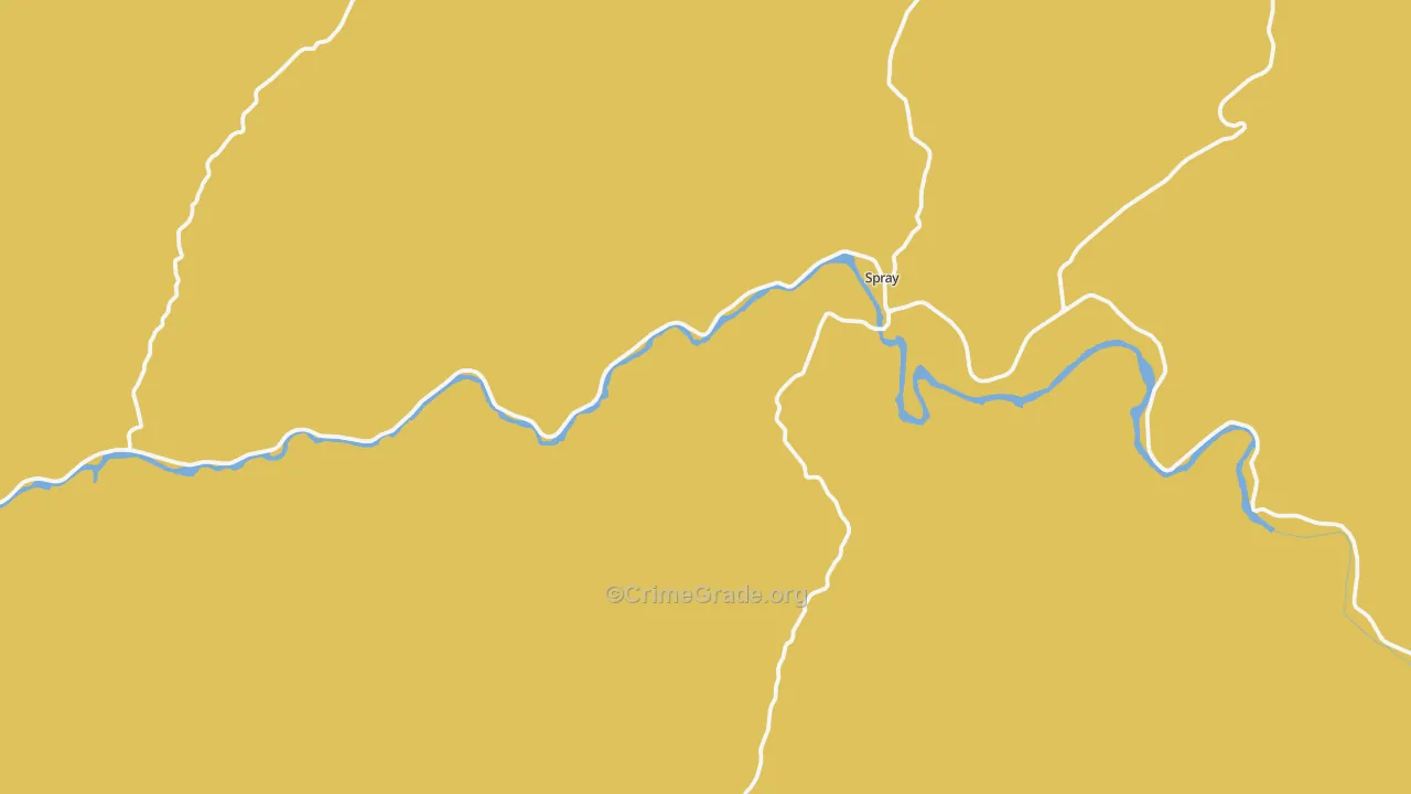 Spray, OR Map of Robbery Rates
