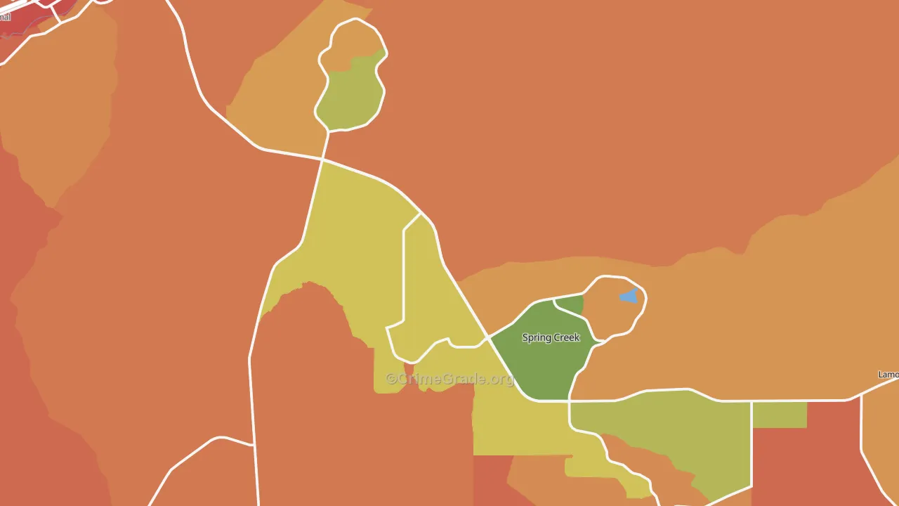 Spring Creek, NV Map of Robbery Rates