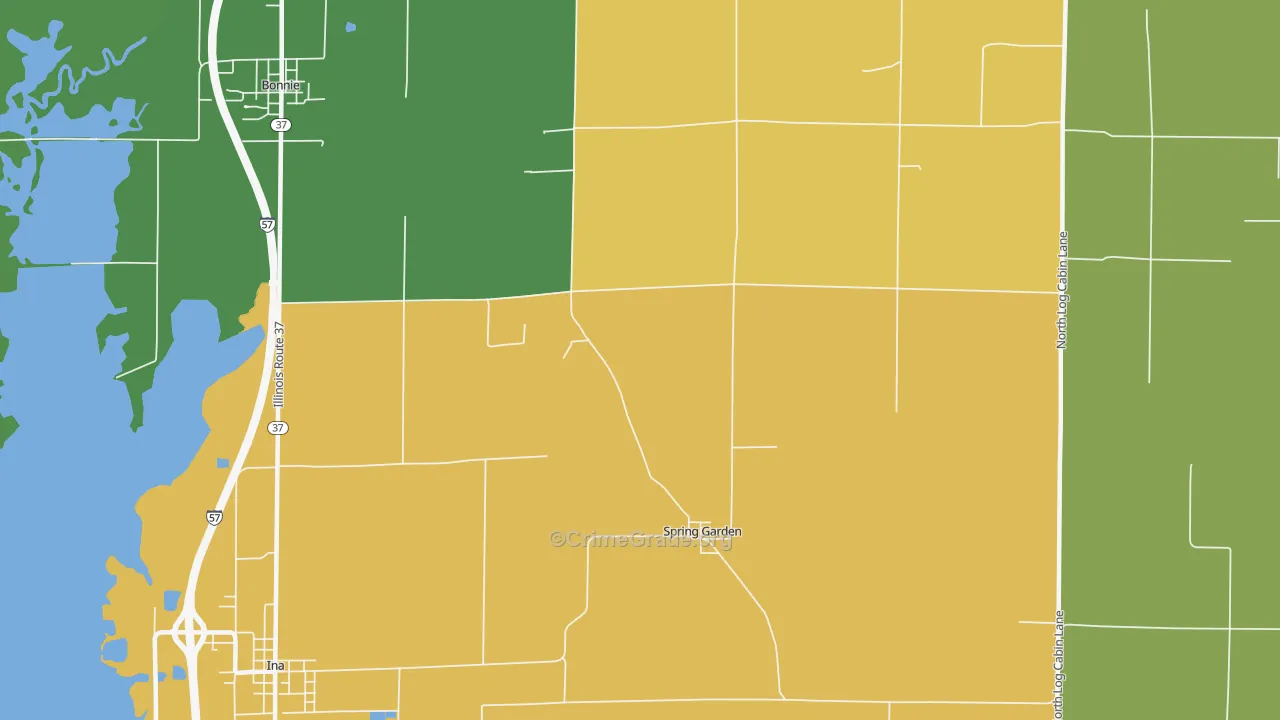 Spring Garden, IL Map of Robbery Rates
