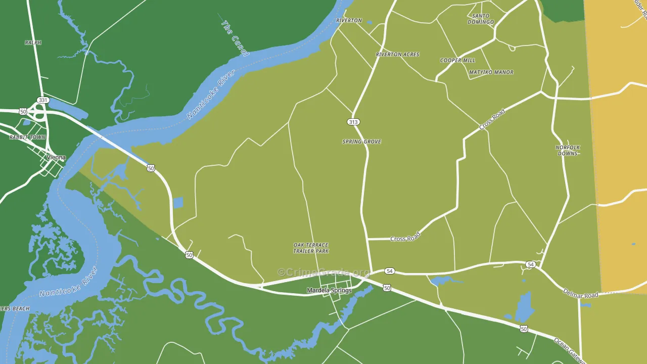 Spring Grove, MD Map of Robbery Rates