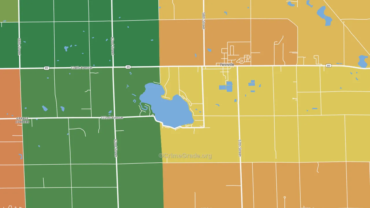 Spring Grove, MI Map of Robbery Rates