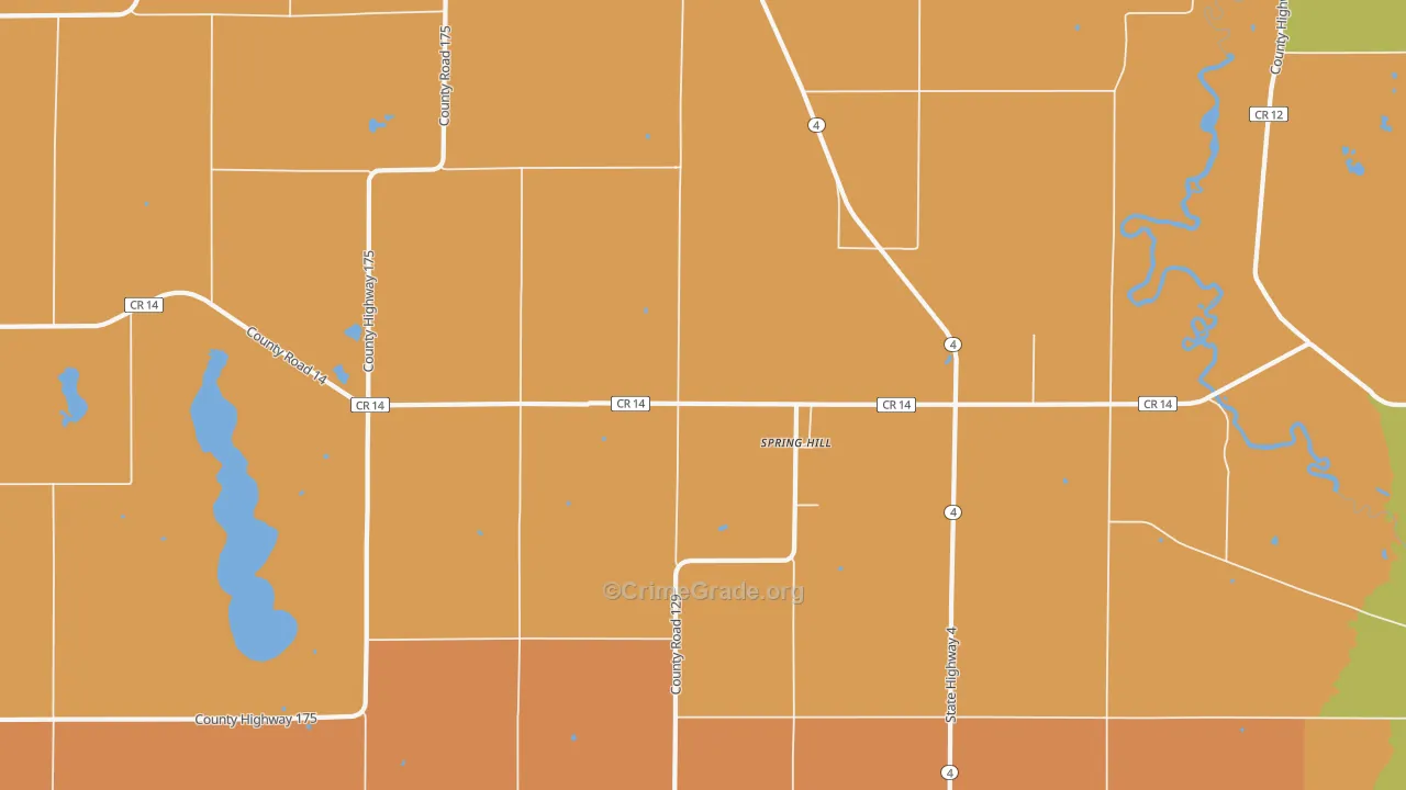 Spring Hill, MN Map of Robbery Rates