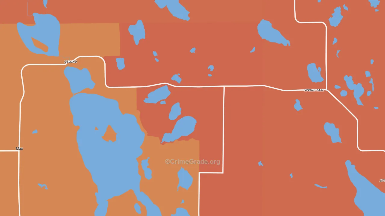 Spring Lake, MN Map of Robbery Rates