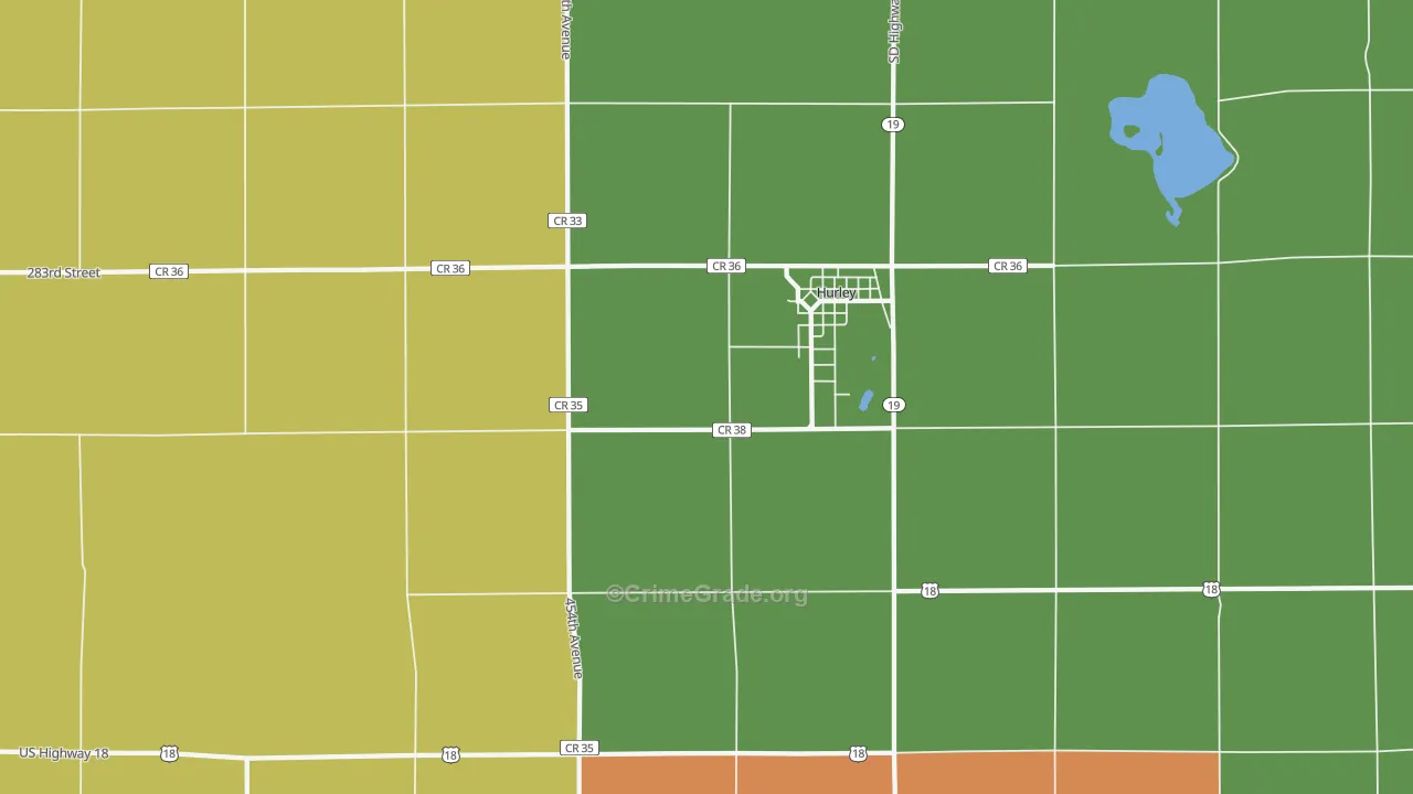 Spring Valley, SD Map of Robbery Rates