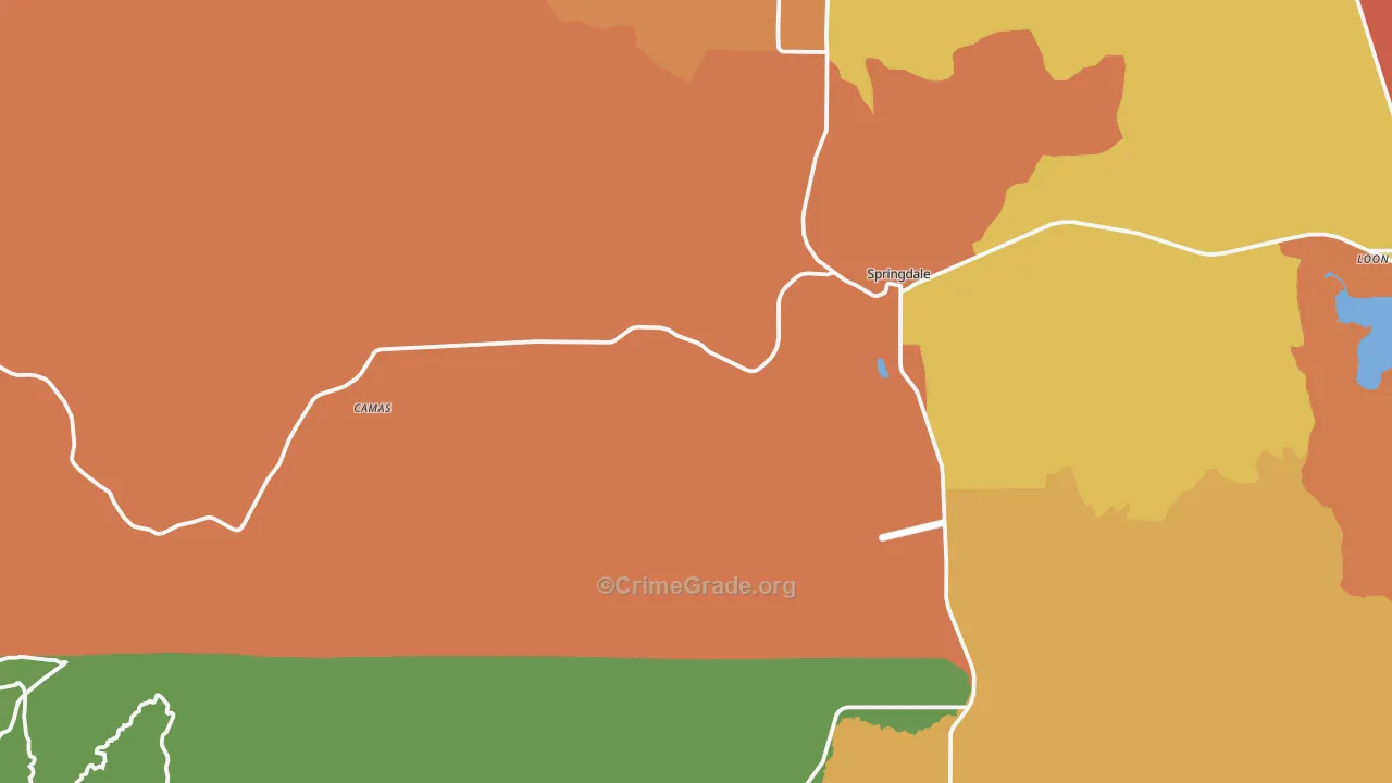 Springdale, WA Map of Robbery Rates
