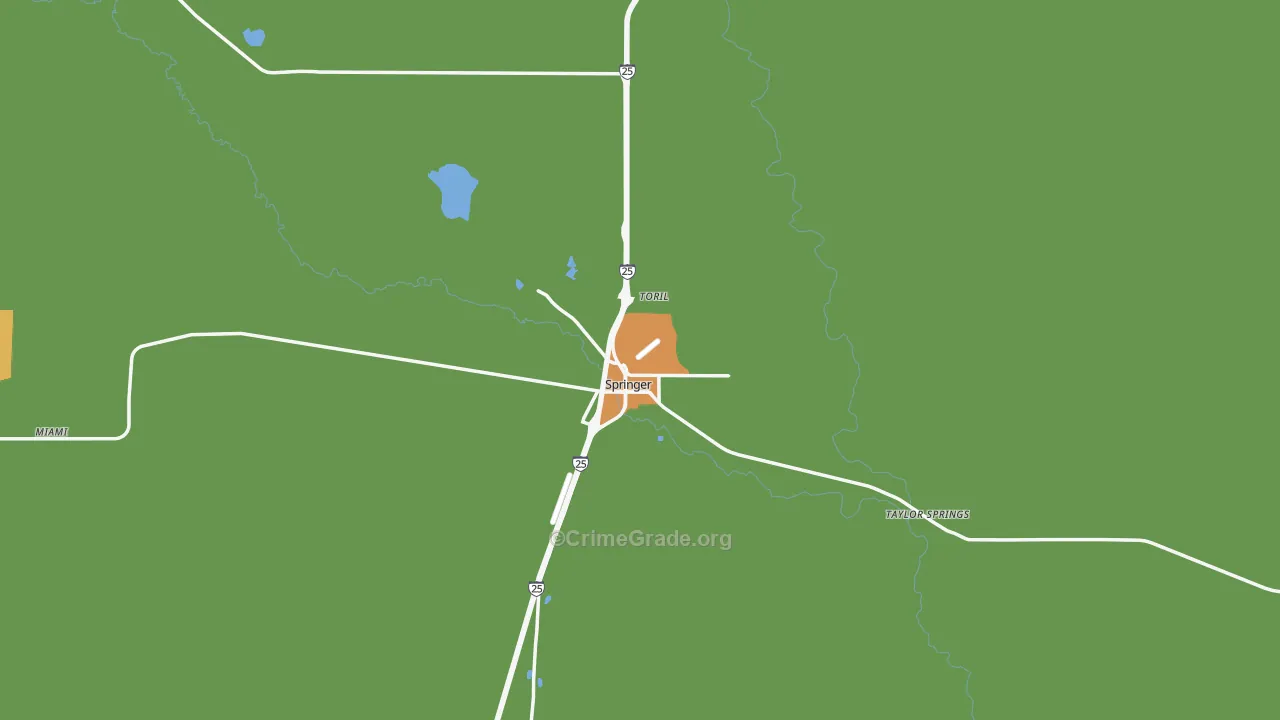 Springer, NM Map of Robbery Rates