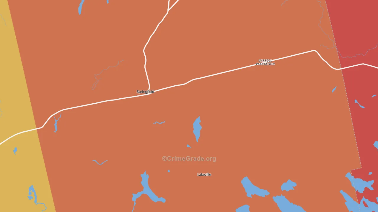 Springfield, ME Map of Robbery Rates