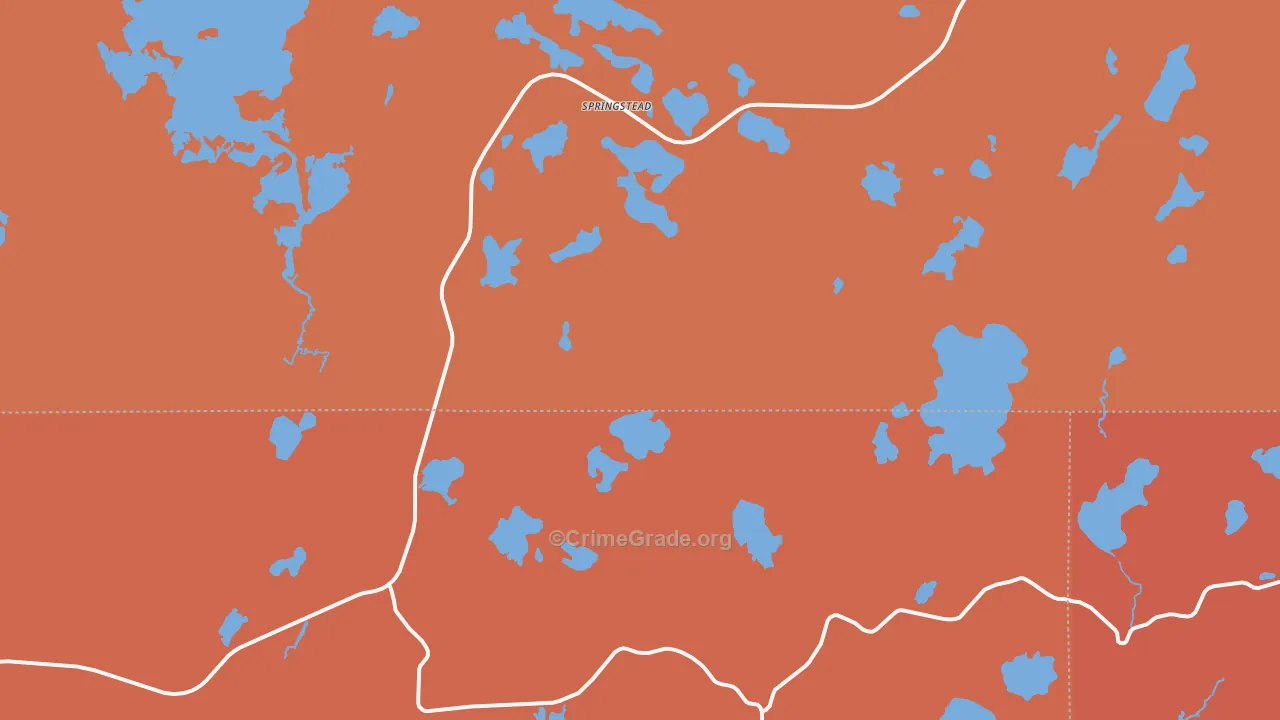 Springstead, WI Map of Robbery Rates