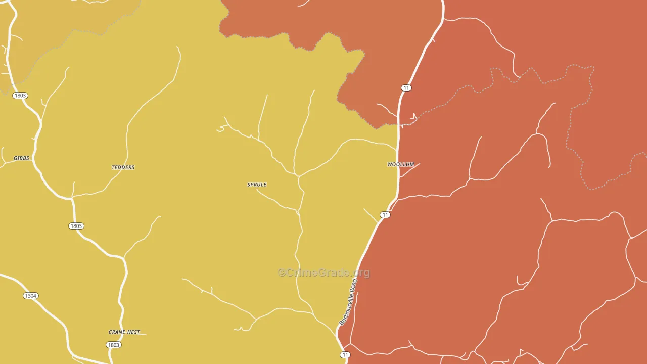 Sprule, KY Map of Robbery Rates
