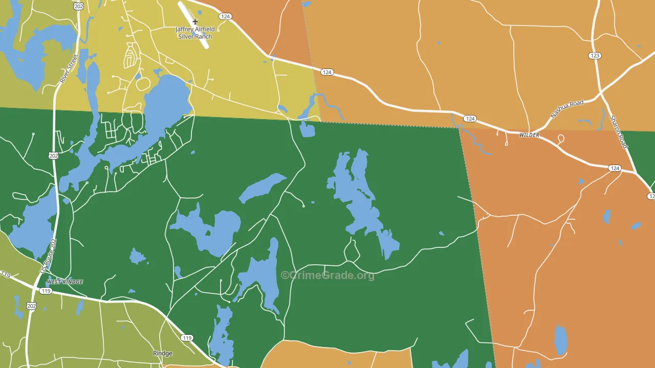 Squantum, NH Map of Robbery Rates