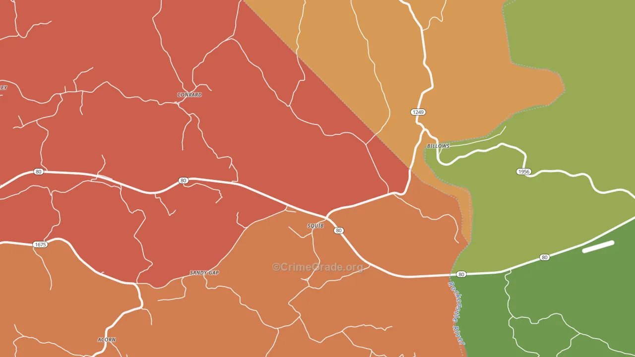 Squib, KY Map of Robbery Rates