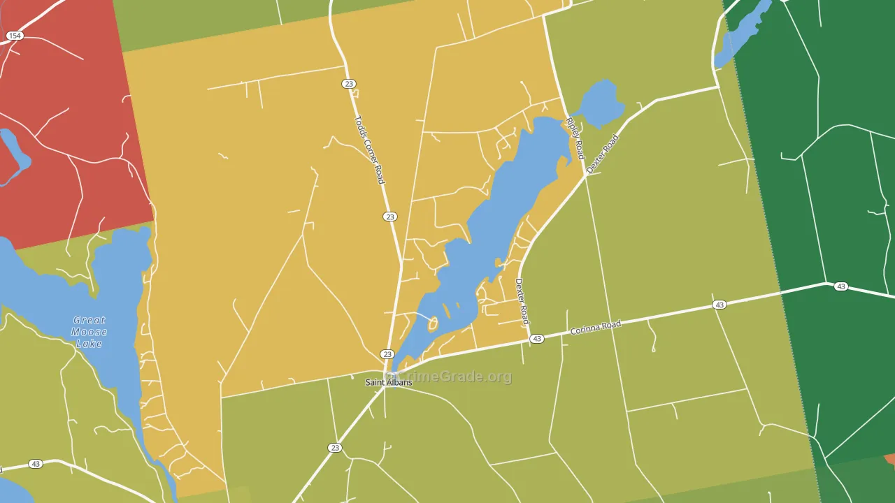 St. Albans, ME Map of Robbery Rates