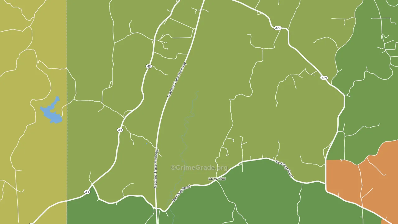 St. Ann, MS Map of Robbery Rates