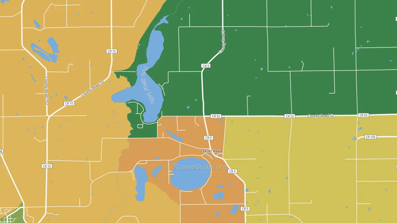 St. Anna, MN Map of Robbery Rates