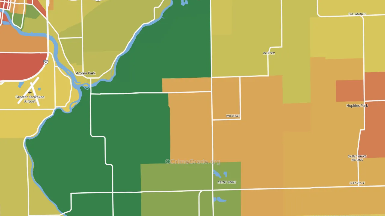 St. Anne, IL Map of Robbery Rates