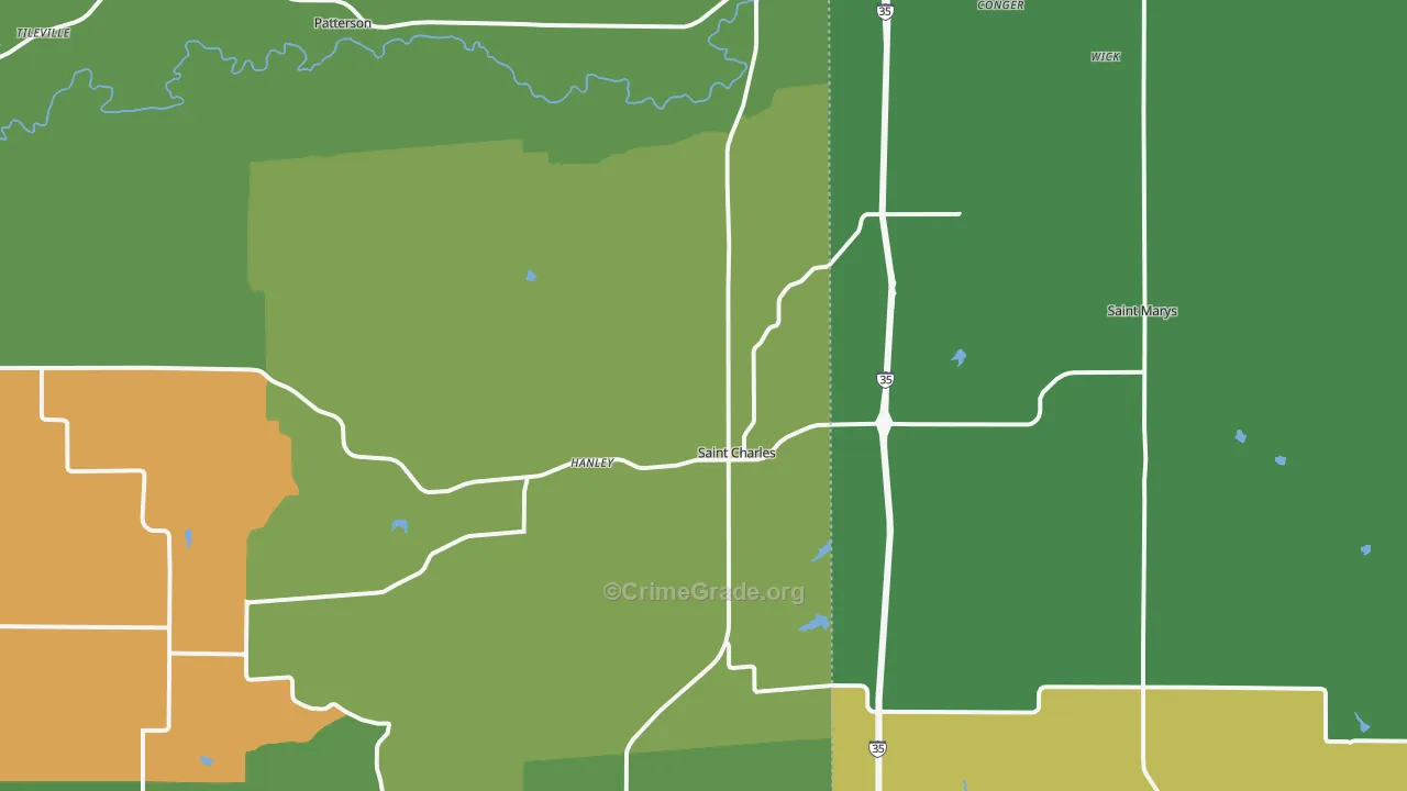 St. Charles, IA Map of Robbery Rates