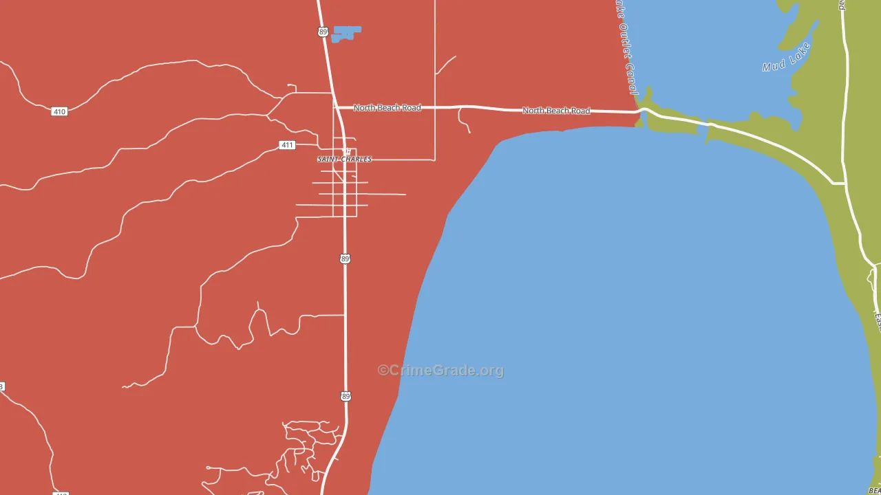 St. Charles, ID Map of Robbery Rates