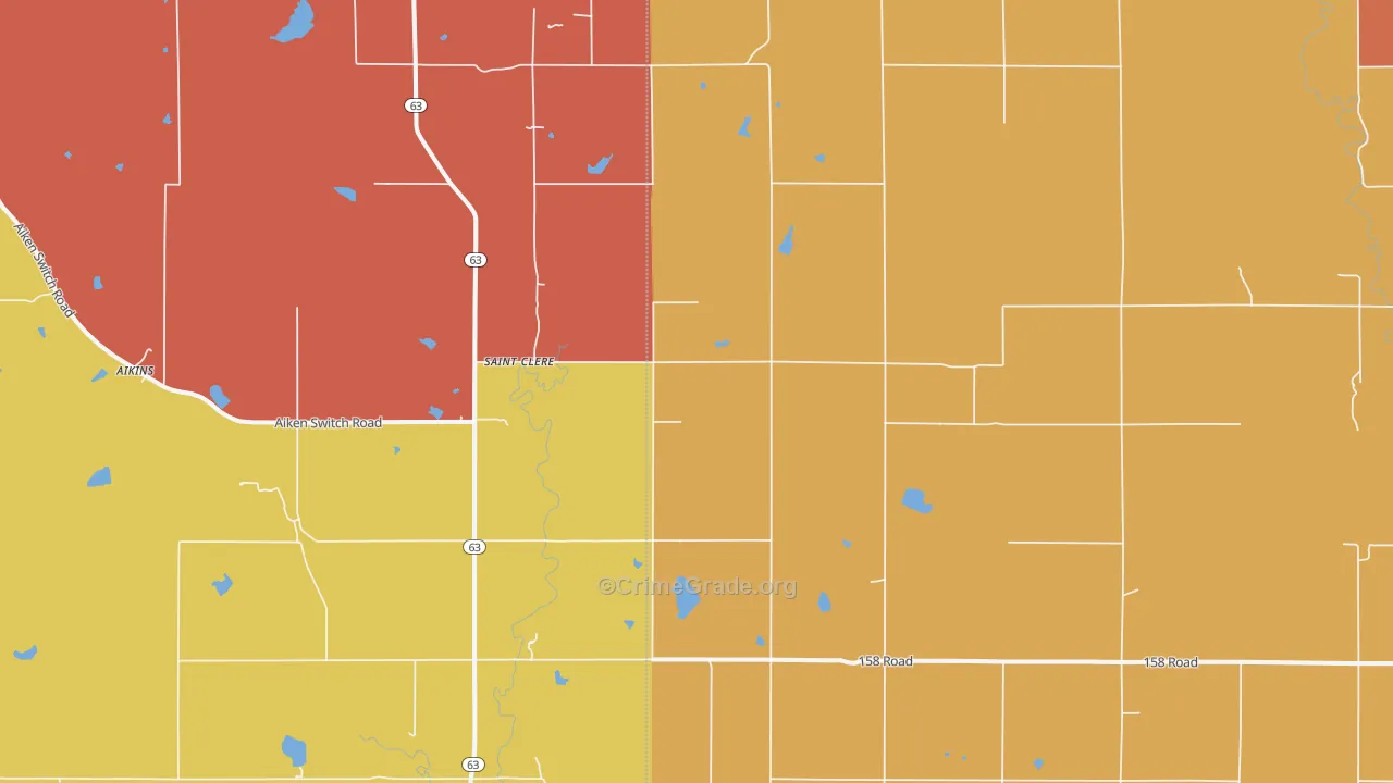 St. Clere, KS Map of Robbery Rates