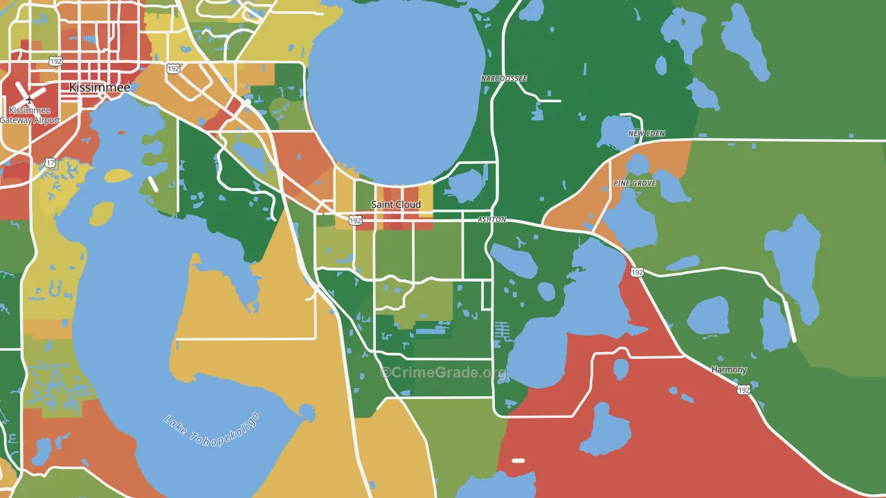 St. Cloud, FL Map of Robbery Rates