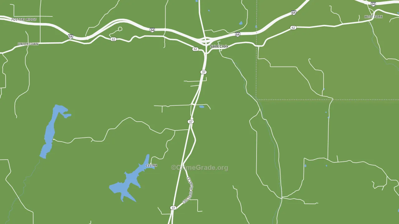 St. Croix, IN Map of Robbery Rates