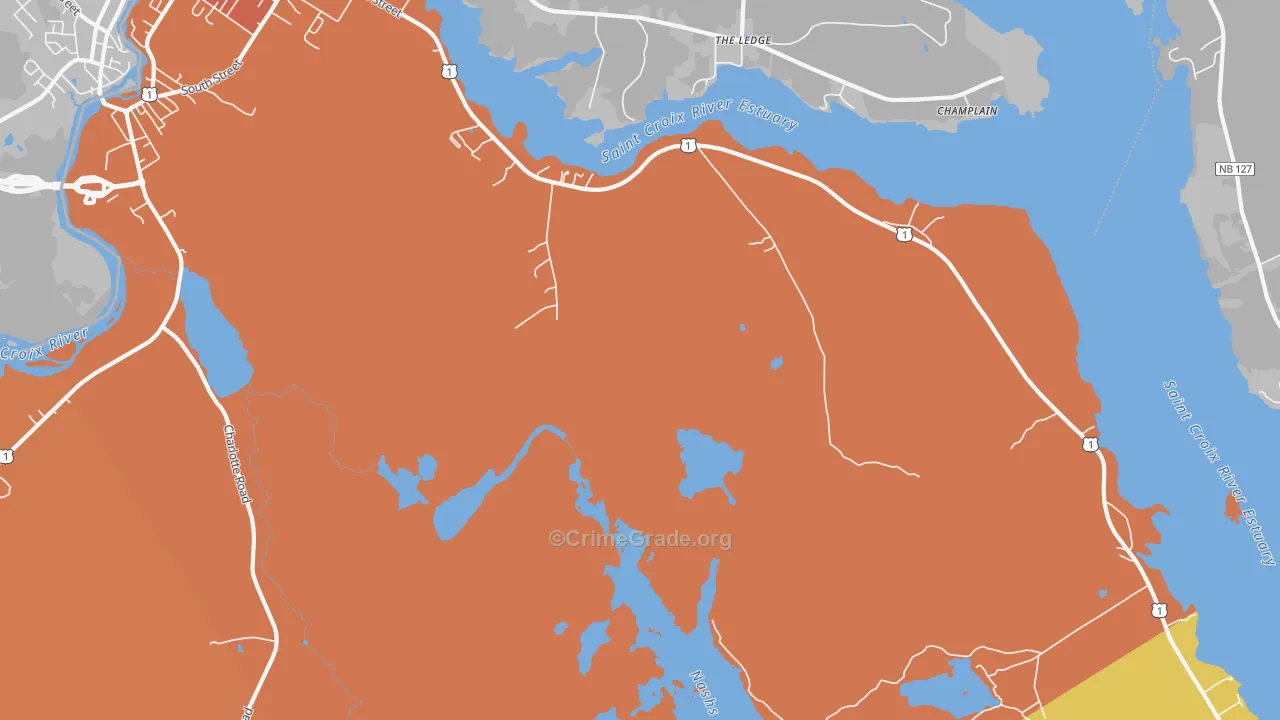 St. Croix Junction, ME Map of Robbery Rates