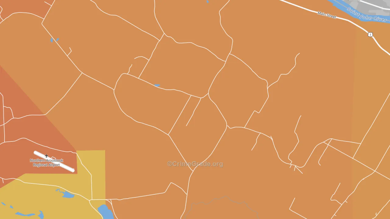 St. David, ME Map of Robbery Rates