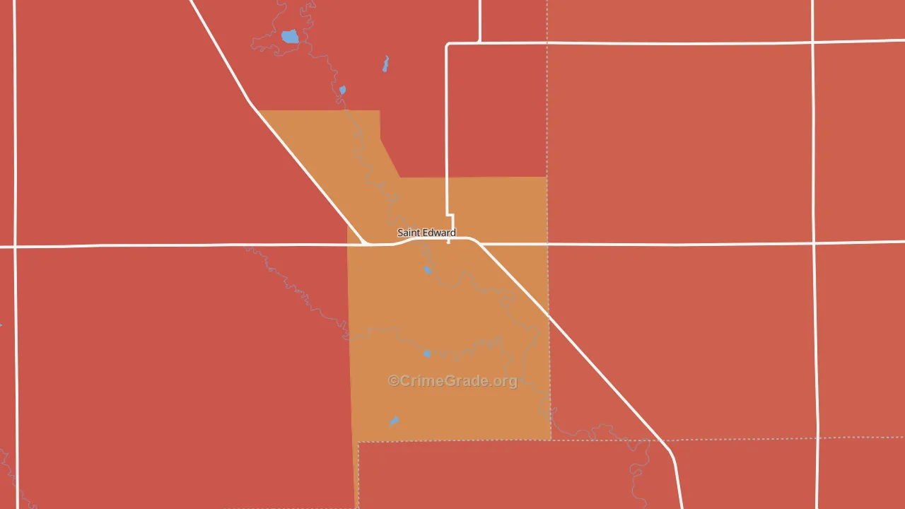 St. Edward, NE Map of Robbery Rates