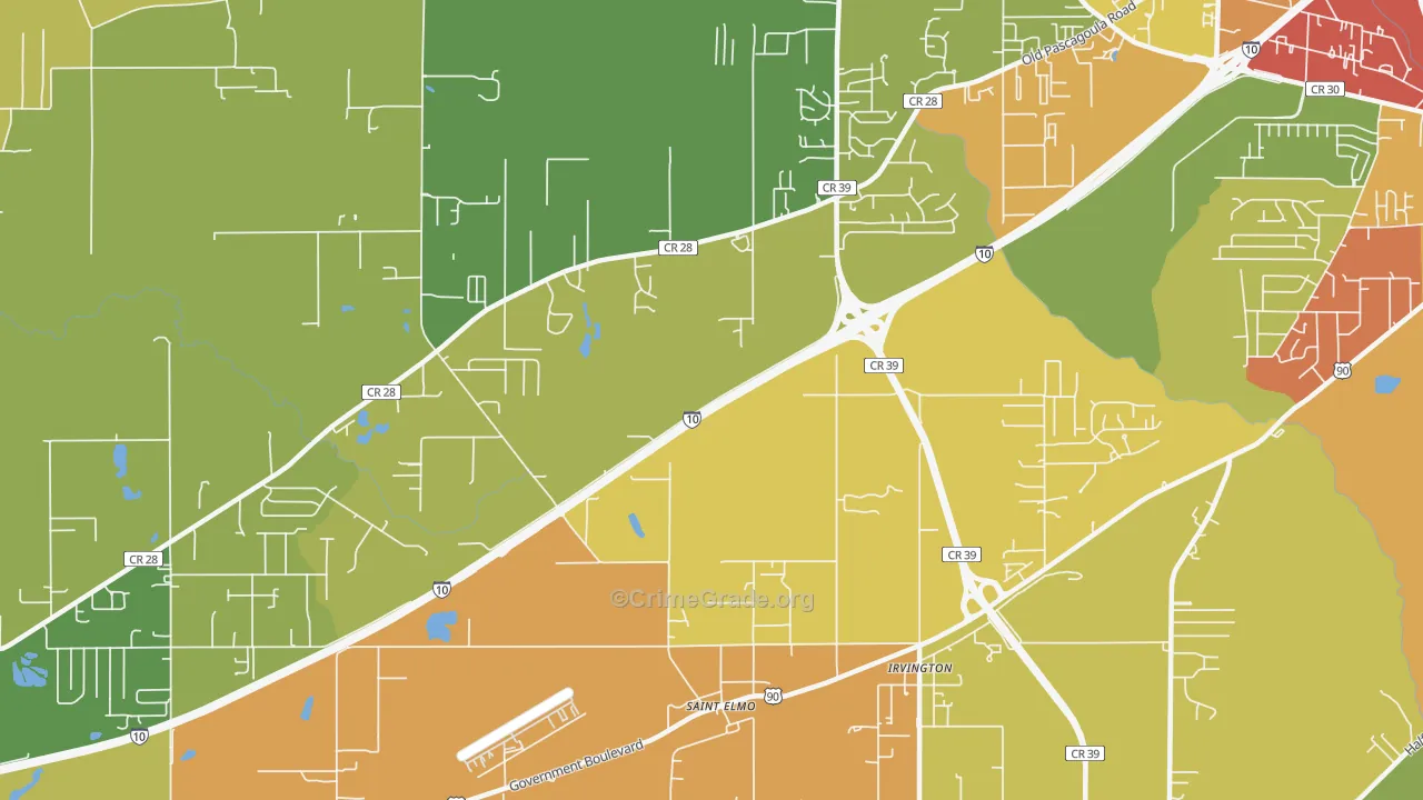 St. Elmo, AL Map of Robbery Rates
